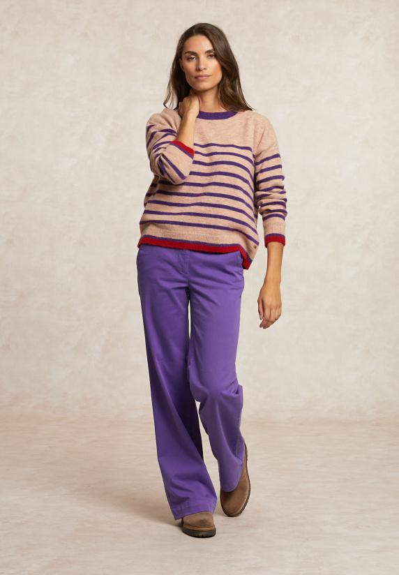 River Woods Rechte Stretch Broek Paars