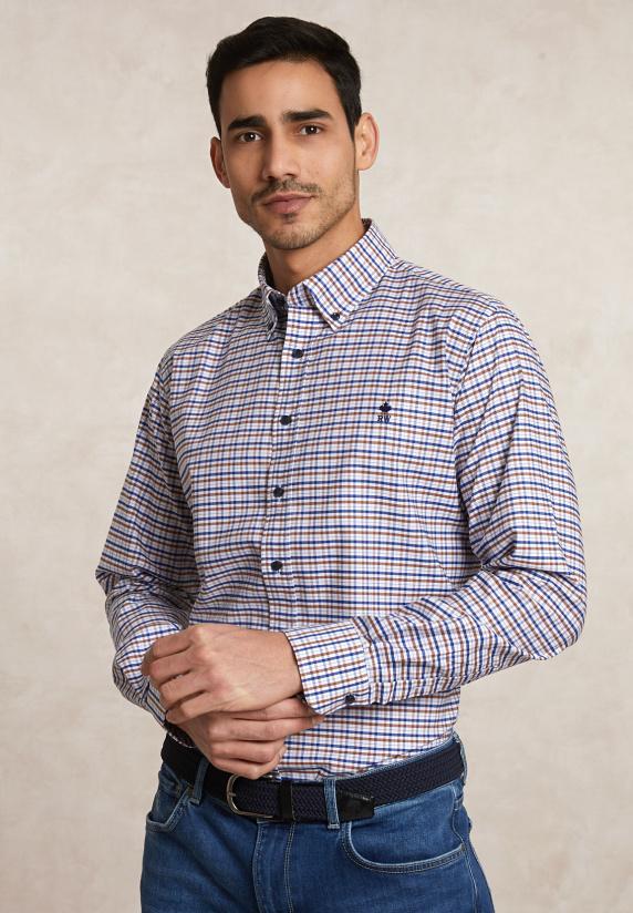 river woods Regular fit comfort stretch hemd multi