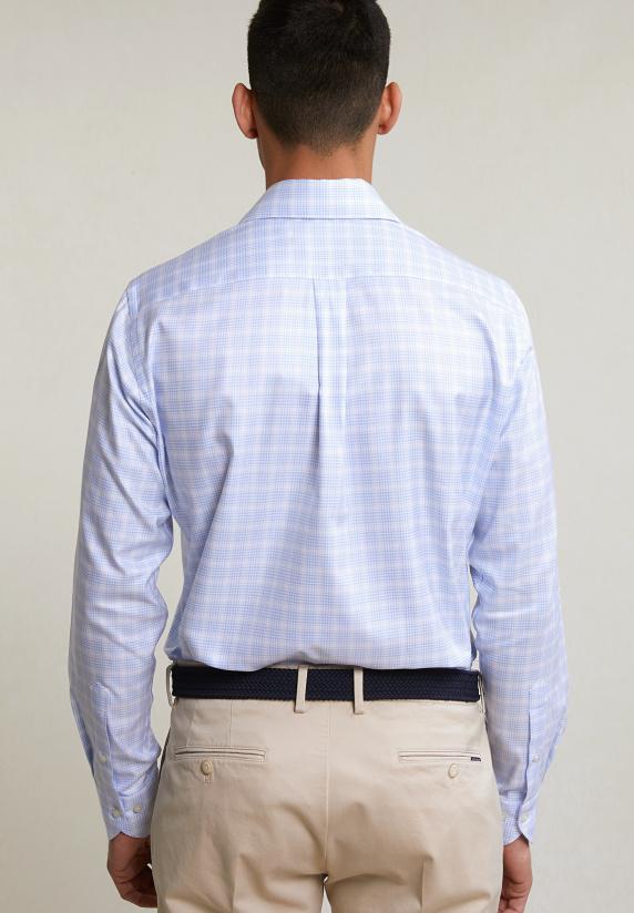 River Woods Regular Fit Geruit Hemd Blauw/wit