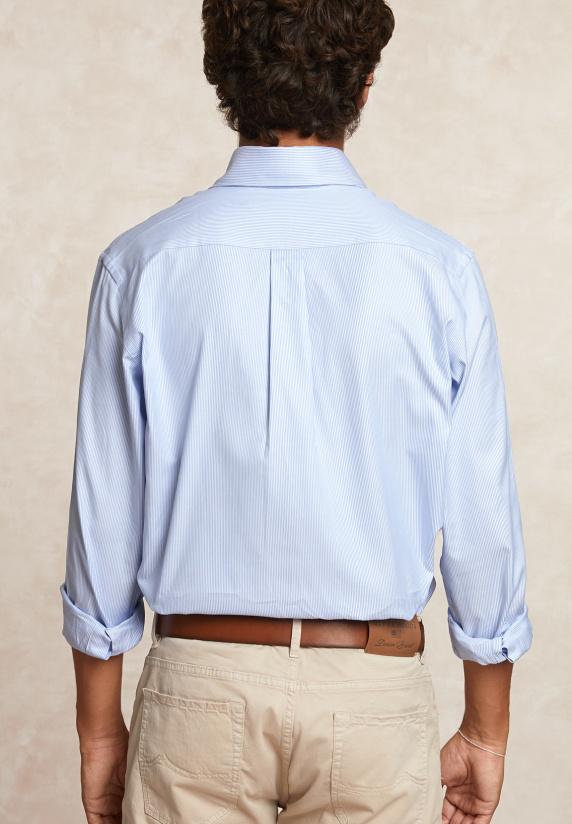 River Woods Regular Fit Gestreept Hemd Blauw/wit