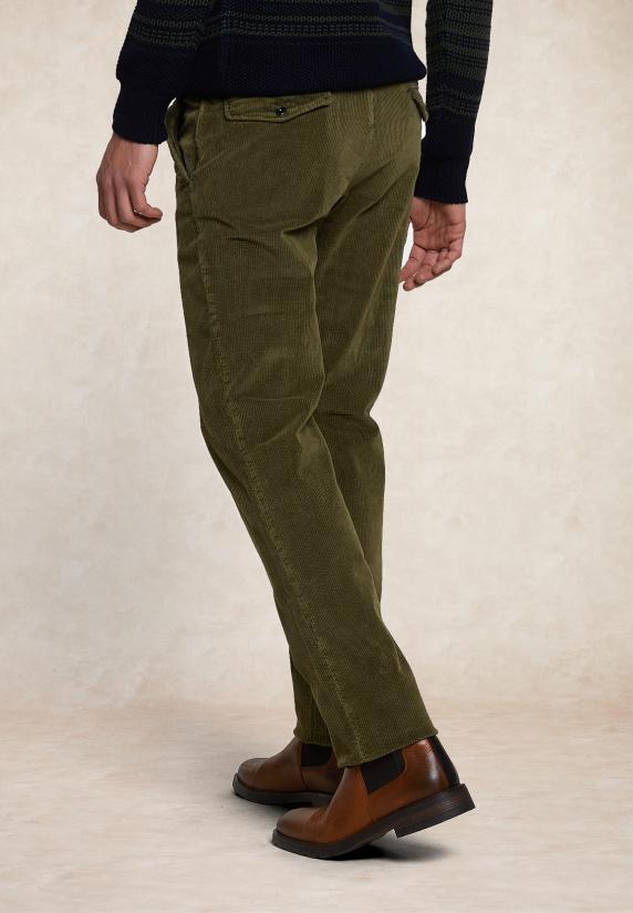 River Woods Ribfluwelen Stretch Broek Kaki