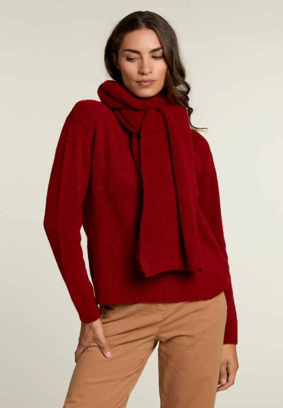 River Woods Rode Effen Trui Ronde Hals