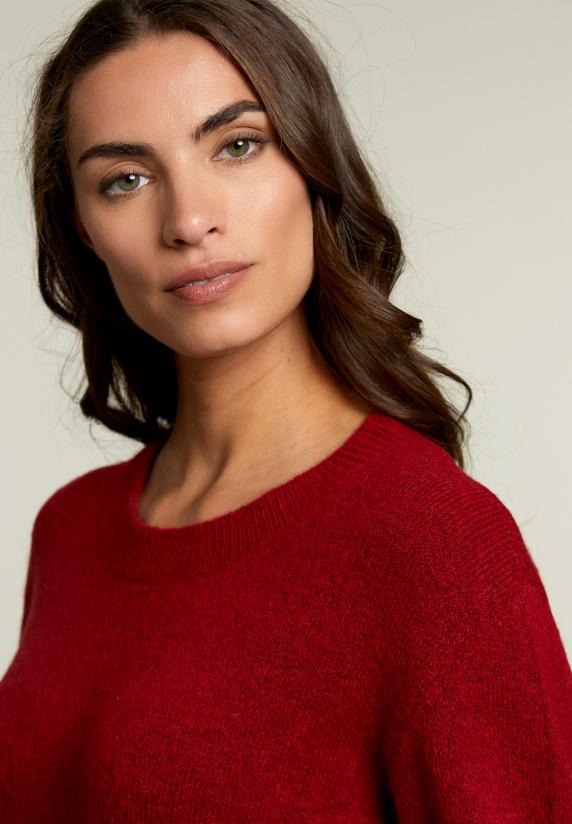 River Woods Rode Effen Trui Ronde Hals