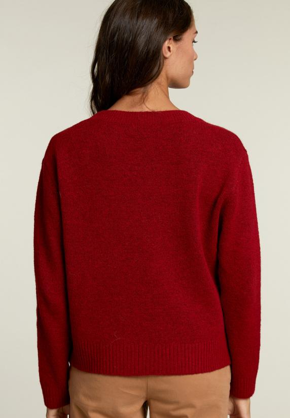 River Woods Rode Effen Trui Ronde Hals