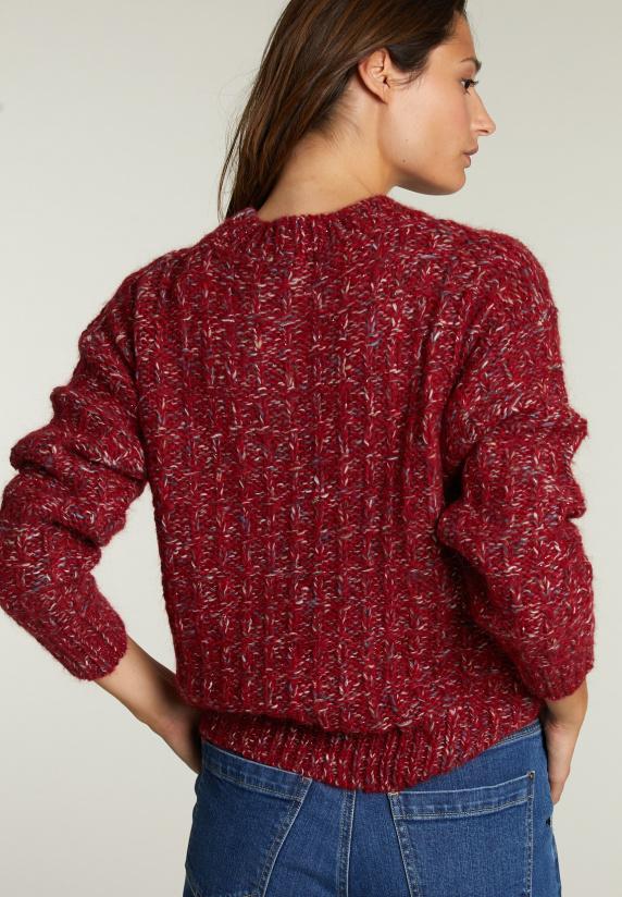 River Woods Rode Glitter Trui Ronde Hals