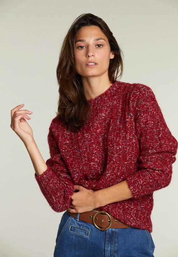 river woods Rode glitter trui ronde hals