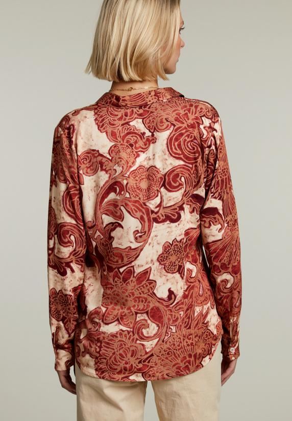 River Woods Rood/beige Fantasie Blouse