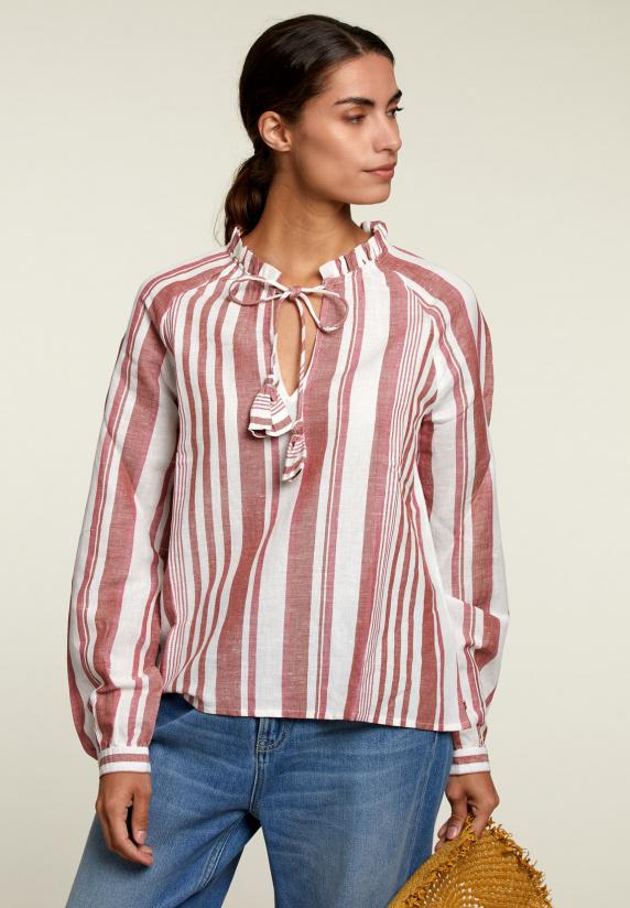 river woods Rood/wit gestreepte blouse