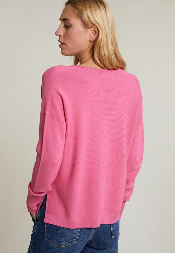 River Woods Roze Basic V-hals Trui Lange Mouwen