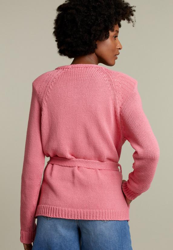 River Woods Roze Cardigan Met Ceintuur