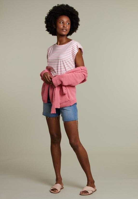 River Woods Roze Cardigan Met Ceintuur