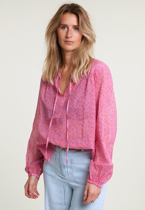 river woods Roze fantasie V-hals blouse