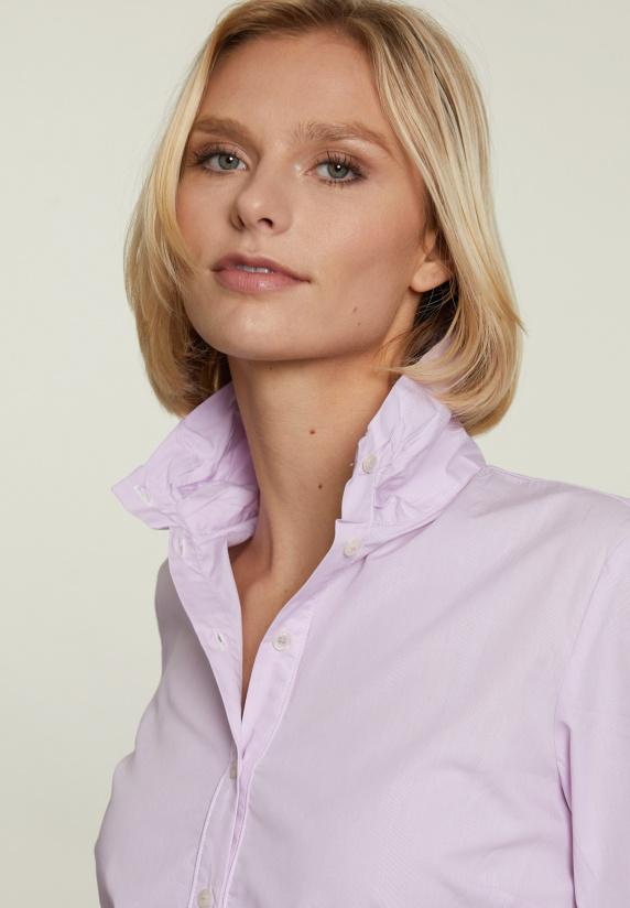 River Woods Roze Gestreepte Blouse Opstaande Kraag