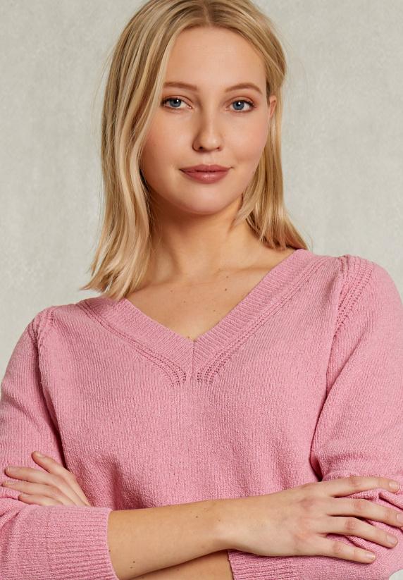 River Woods Roze Raglan V-hals Trui