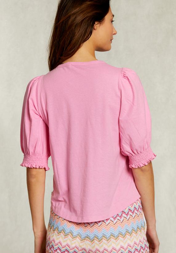 River Woods Roze T-shirt 3/4 Mouwen Met Smock