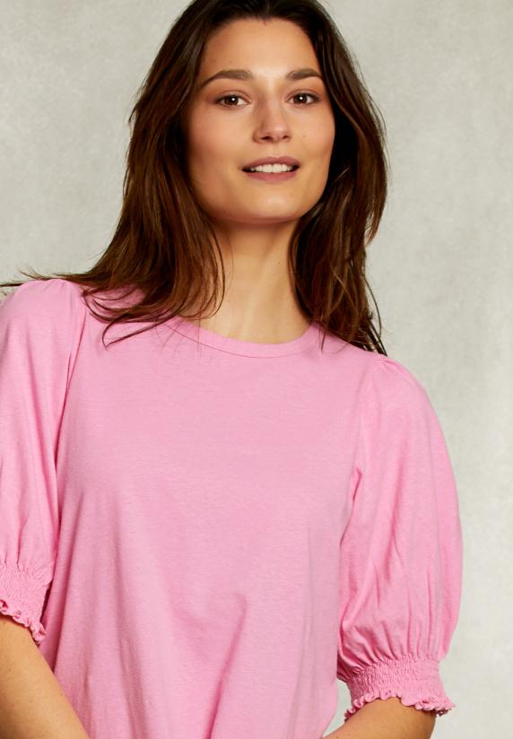 River Woods Roze T-shirt 3/4 Mouwen Met Smock