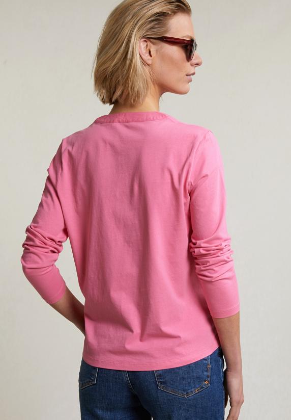River Woods Roze V-hals T-shirt Lange Mouwen