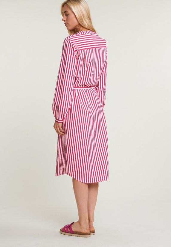 River Woods Roze/wit Gestreepte Wijde Jurk