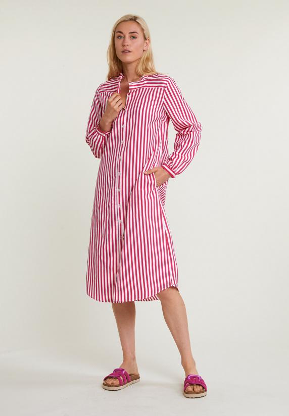 River Woods Roze/wit Gestreepte Wijde Jurk