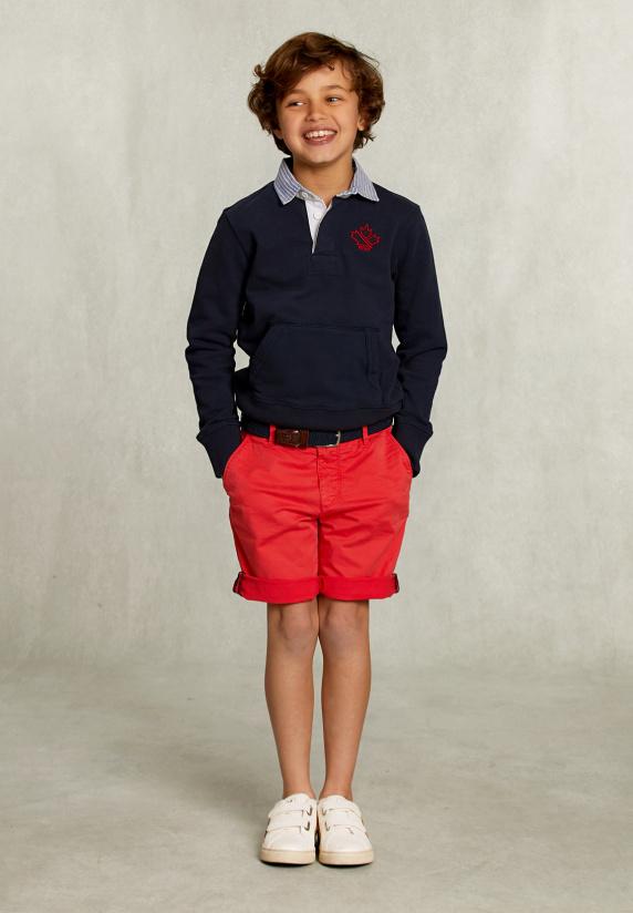 River Woods Rugby Trui Opgestikte Zak Navy