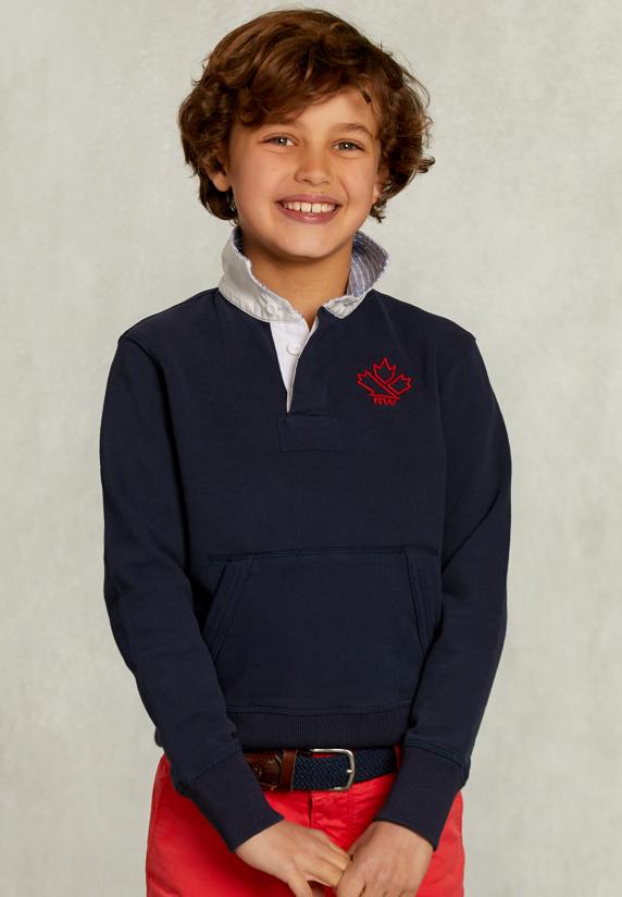river woods Rugby trui opgestikte zak navy