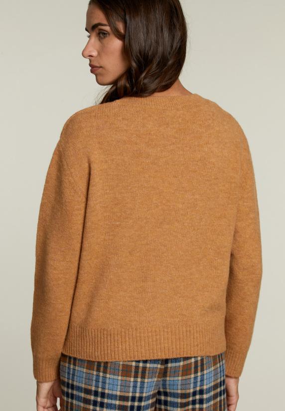 River Woods Safraan Effen Trui Ronde Hals