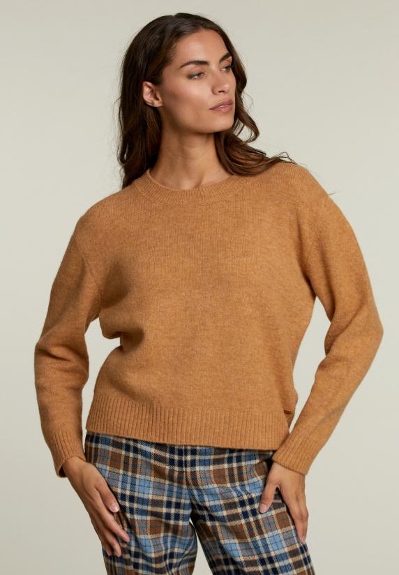 river woods Safraan effen trui ronde hals