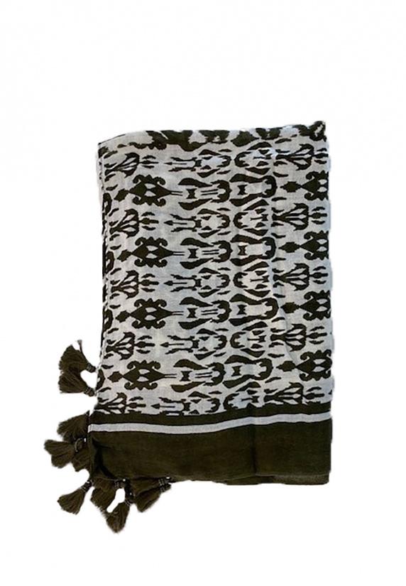 river woods Sjaal van wol en katoen in kaki