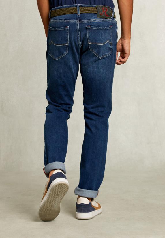 River Woods Slim Fit 5-pocket Jeansbroek Stone