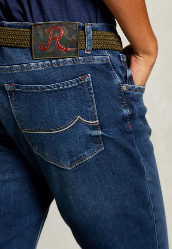 River Woods Slim Fit 5-pocket Jeansbroek Stone