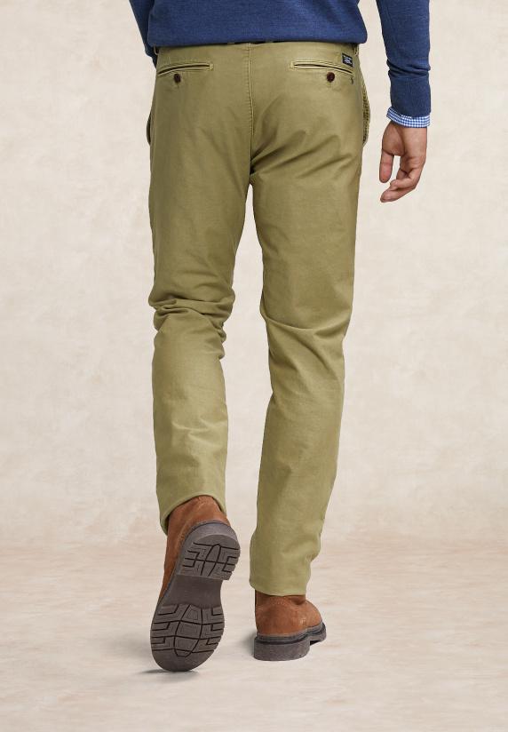 River Woods Slim Fit Basic Chinobroek Ditch Green