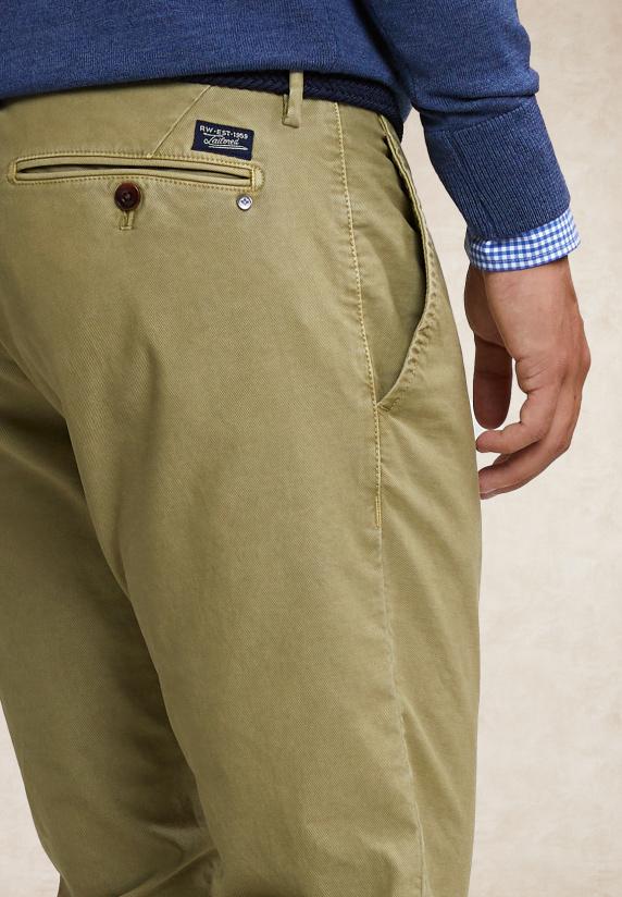 River Woods Slim Fit Basic Chinobroek Ditch Green
