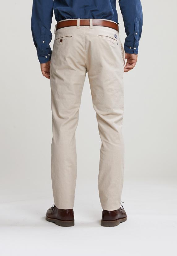 River Woods Slim Fit Basic Chinobroek Sand