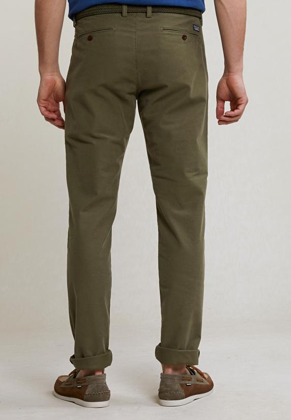 River Woods Slim Fit Basic Chinobroek Stretch Kaki