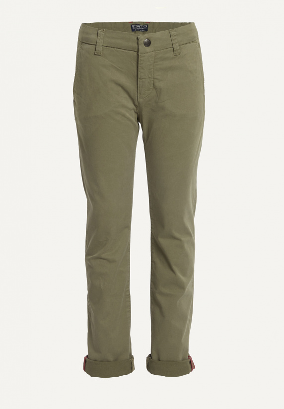 river woods Slim fit basic chinobroek stretch kaki