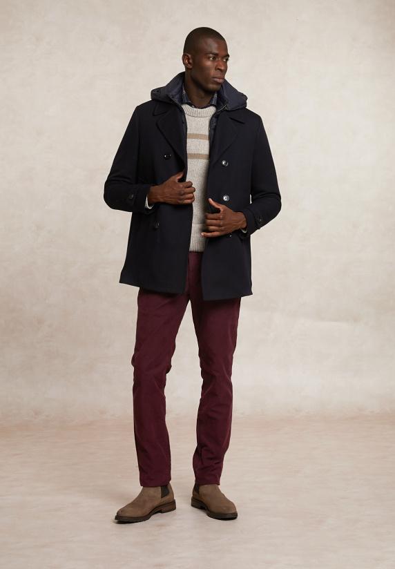 River Woods Slim Fit Basic Chinobroek Stretch Rood