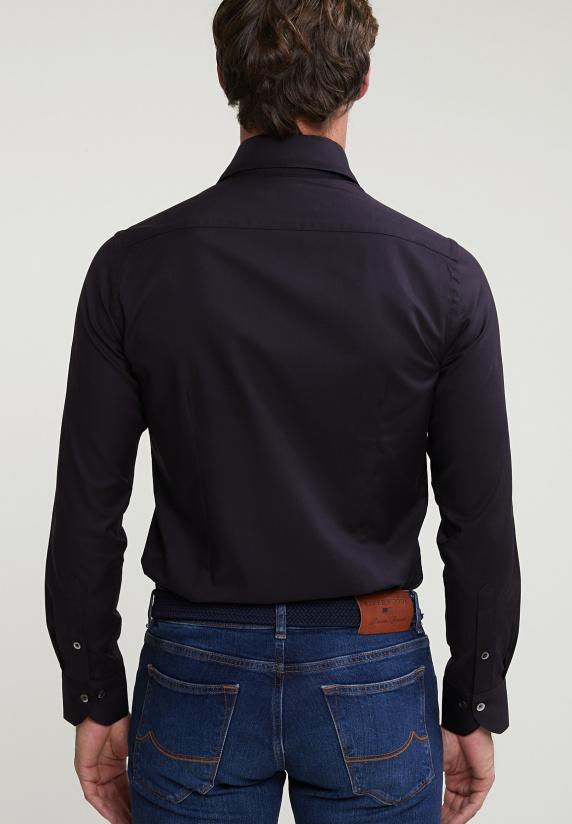 River Woods Slim Fit Effen Hemd Blauw