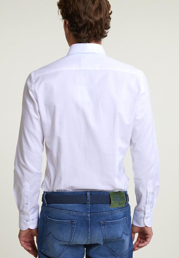River Woods Slim Fit Effen Hemd Wit
