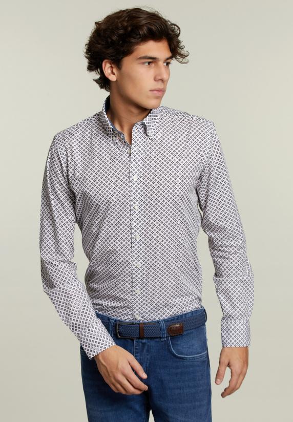 river woods Slim fit fantasie hemd multi