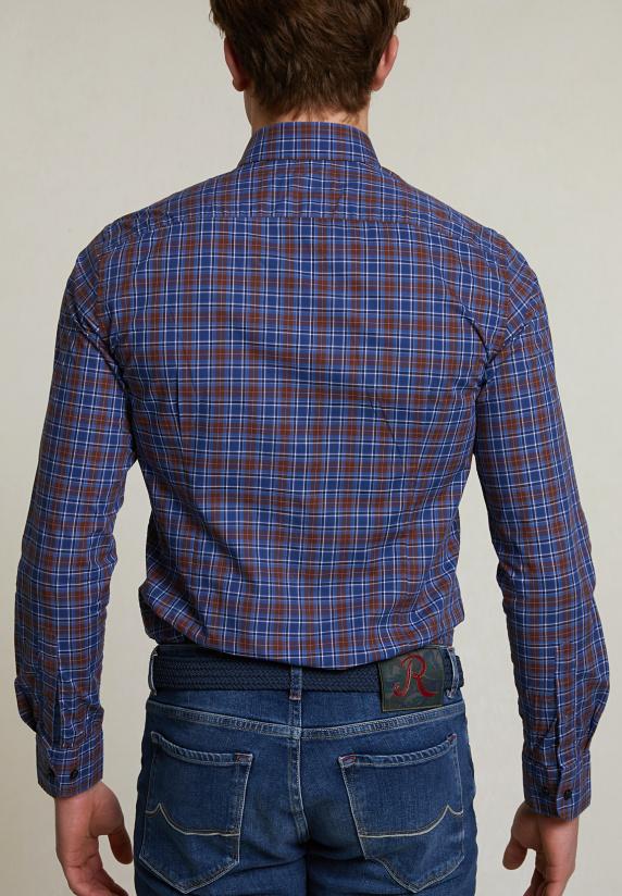 River Woods Slim Fit Geruit Hemd Rood/blauw