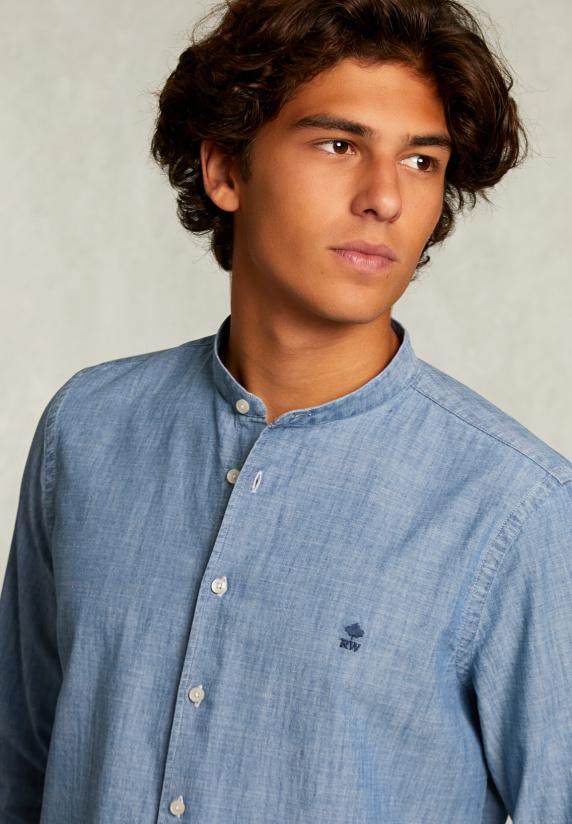 River Woods Slim Fit Jeanshemd Medium Bleach