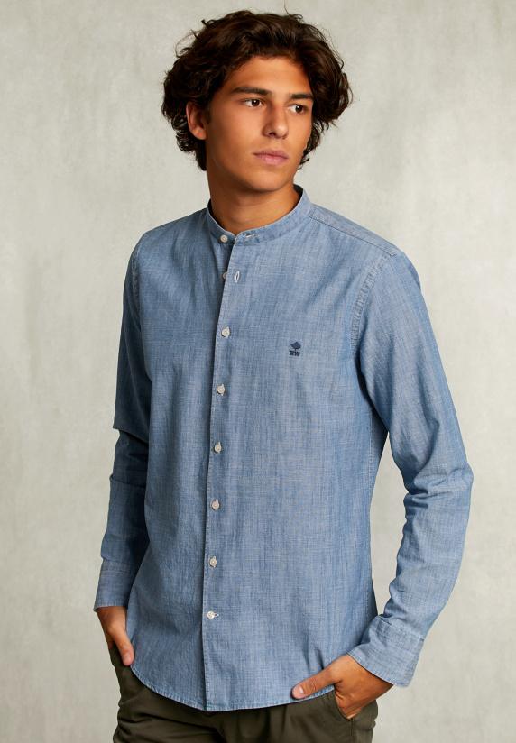 river woods Slim fit jeanshemd medium bleach