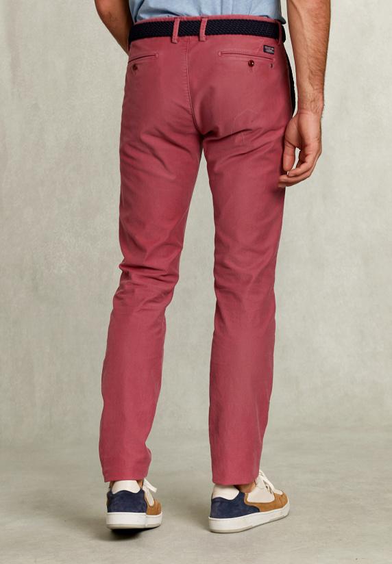 River Woods Slim Fit Katoenen Chino Amaranth