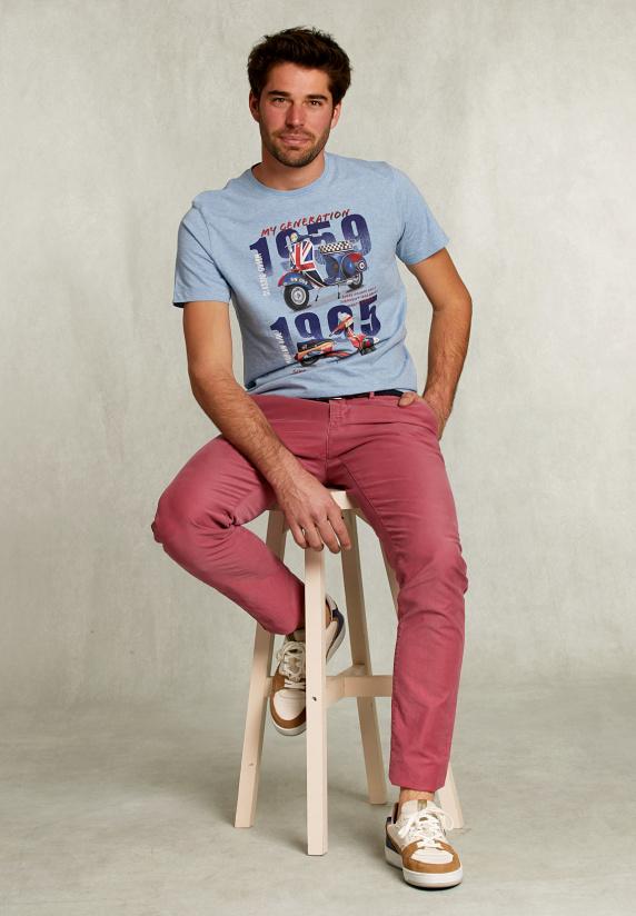 River Woods Slim Fit Katoenen Chino Amaranth