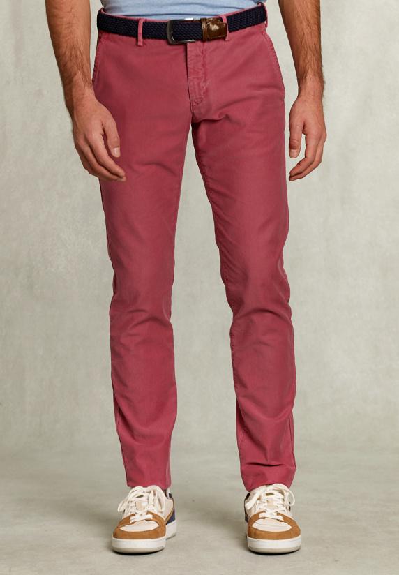 River Woods Slim Fit Katoenen Chino Amaranth