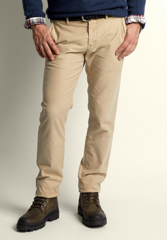 river woods Slim fit katoenen chino coyote