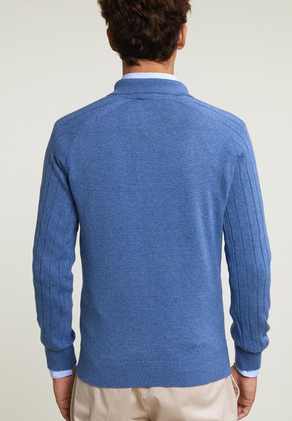 River Woods Slim Fit Pima Katoen Polotrui Blauw