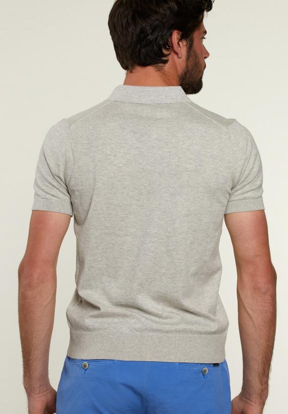 River Woods Slim Fit Pima Katoen Trui Oyster Mix