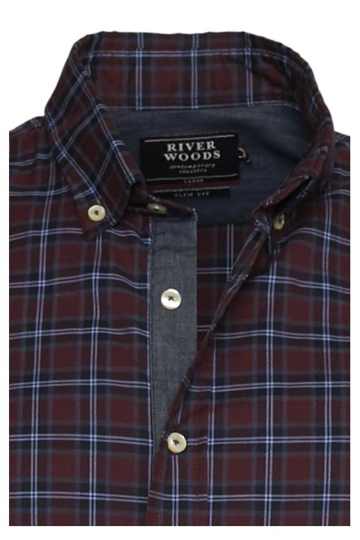 River Woods Slim Fit Princetonhemd In Blauw