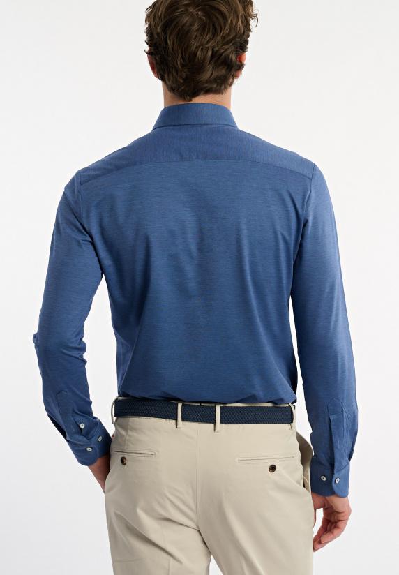 River Woods Slim Fit Technisch Hemd Blauw